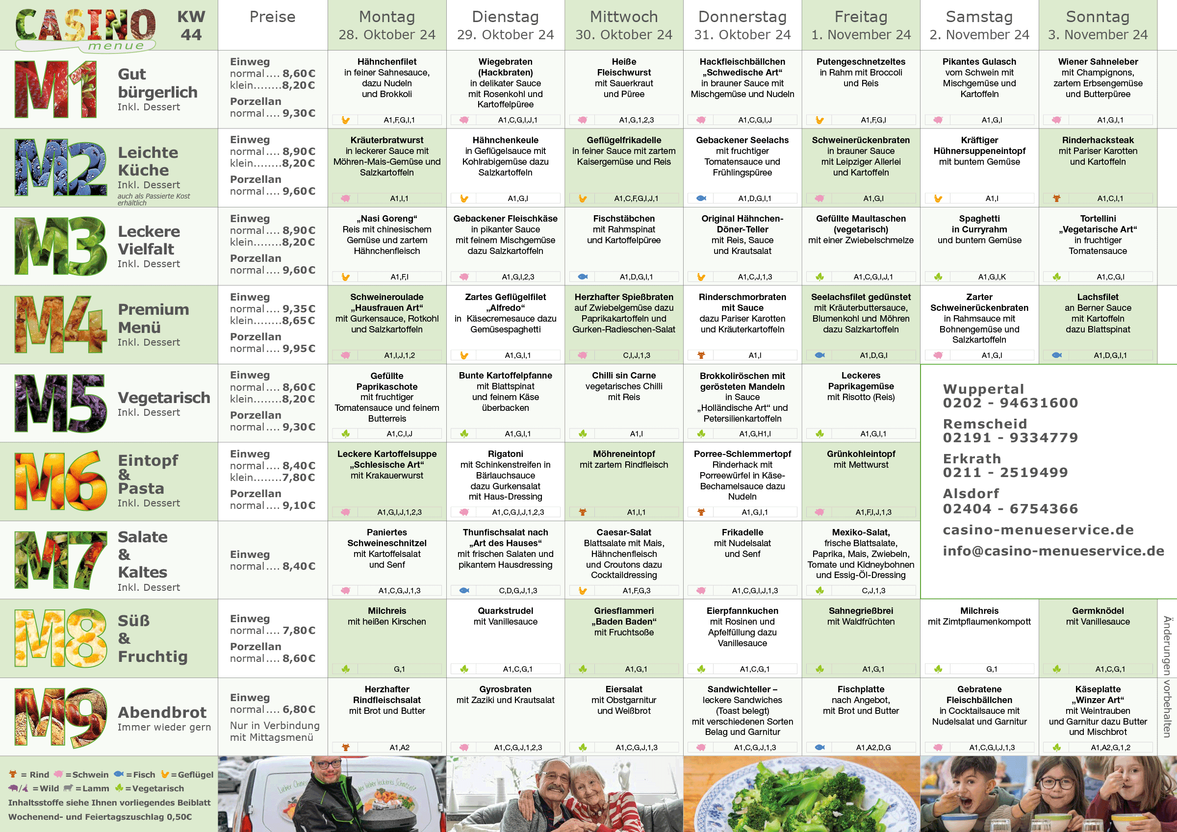 Wochenplan Essen auf Rädern