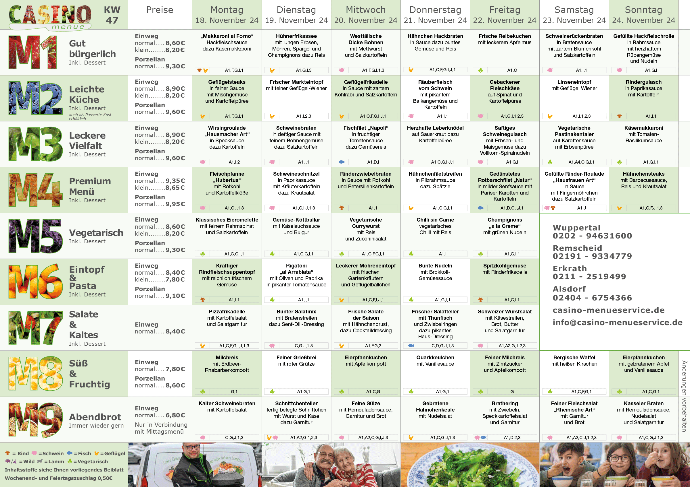 Wochenplan Essen auf Rädern